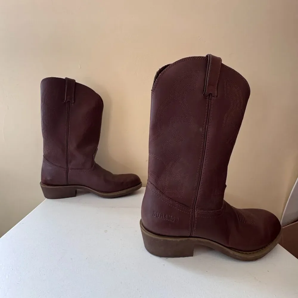 Durango Men’s Brown Leather Western Cowboy Boots Size 10 D  NEW